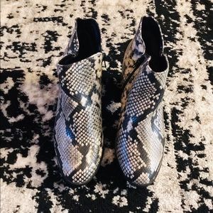 Snake skin (faux) booties